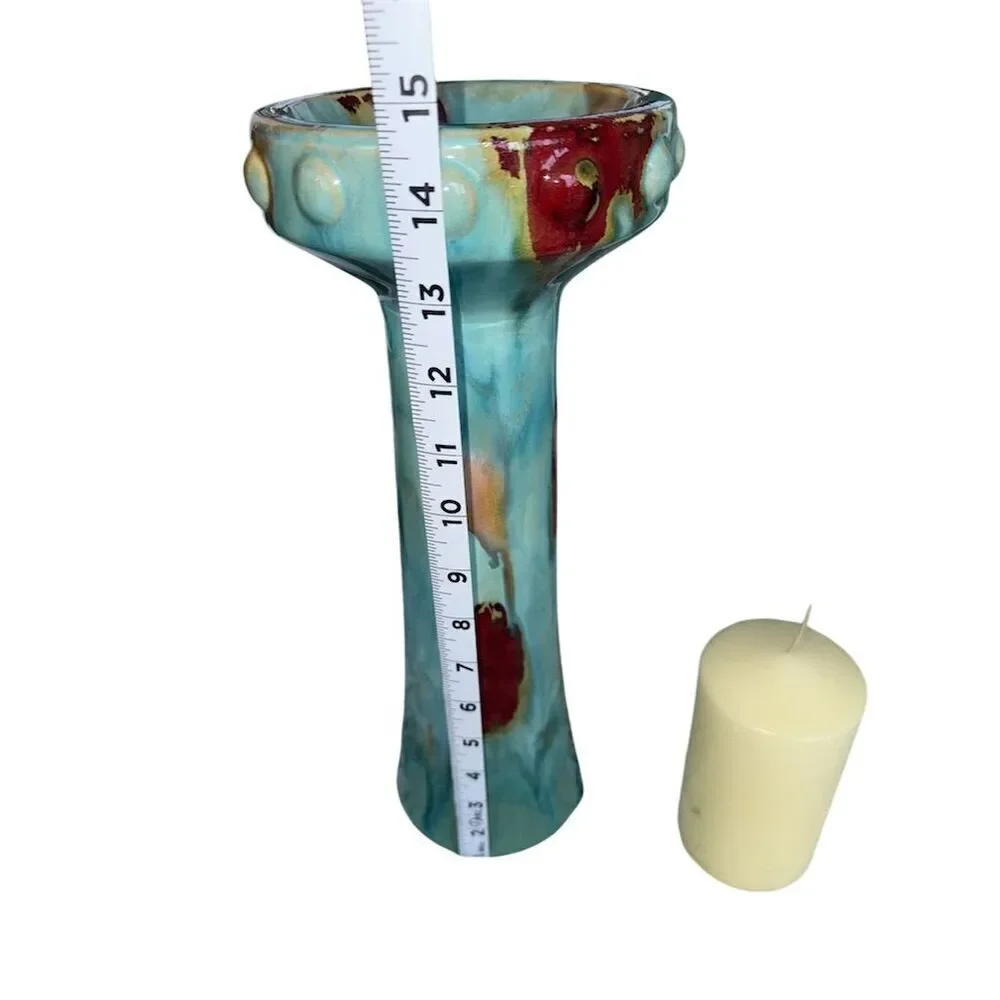 Ceramic Candlestick Holder 15 Inch Studio Art Pottery